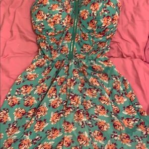 Flower print short jumpsuit